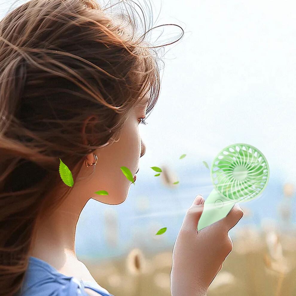 Karymi Portable USB Rechargeable Handheld Fan, 3 Speeds, 400mAh, Quiet, 5.12x2.36in – Compatible with USB Chargers