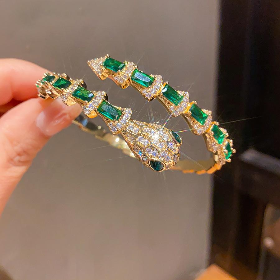 Slangvormige Openingsarmband, Trendy Armband in Chinese Stijl, Lichte Luxe en High-End Sieraden voor Vrouwen