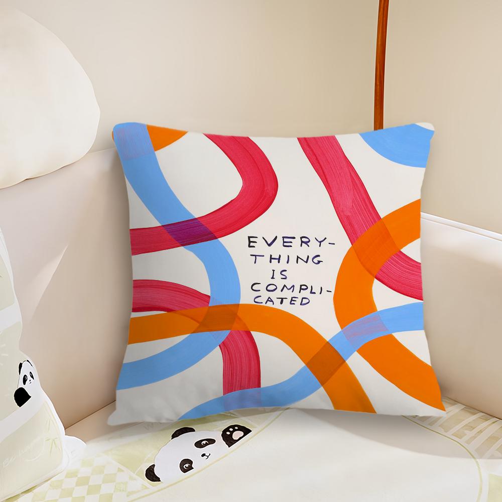 Art DDavid SShrigley cushion cover Pillow Case Plush Fabric Soft Double Sided Print Sofa Cushion Cover Throw Pillow Covers