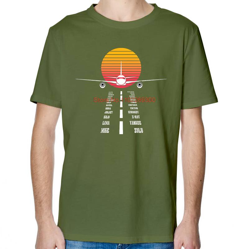 Pilot Alphabet Airplane Aviator Pilot Gift Graphic T Shirts Fashion Tees Tops Summer Cotton Short Sleeve TShirts Print T Shirt