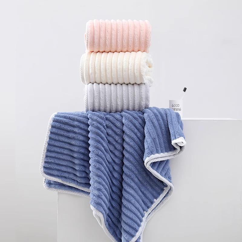 Quick-drying wrap towel, bath towel, absorbent couple student coral fleece soft dry hair, household bath towel does not shed hair