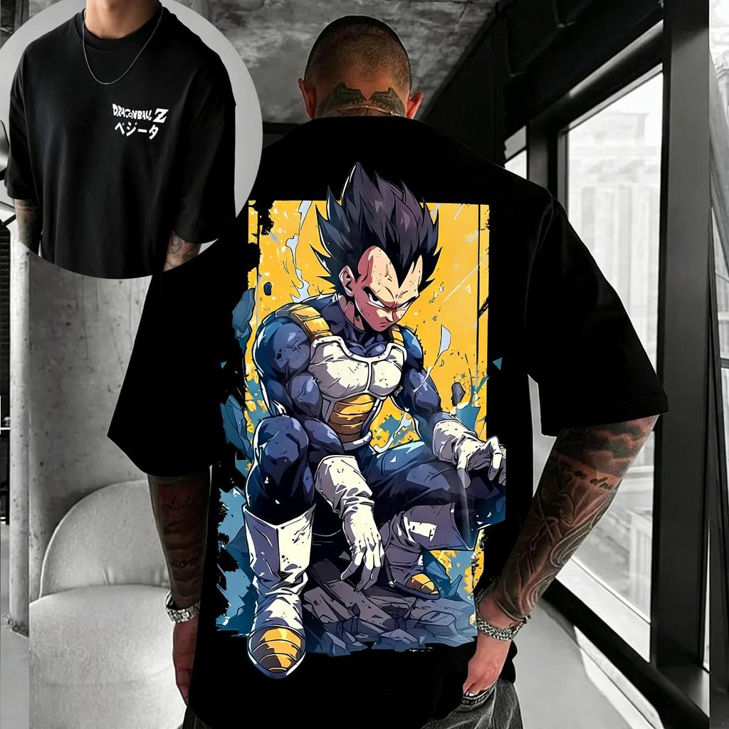 New Dragon Ball Anime Goku Roundneck Shortsleeved 2026 Bandai Summer Mens Sports Loose and Breathable Cotton Tshirt