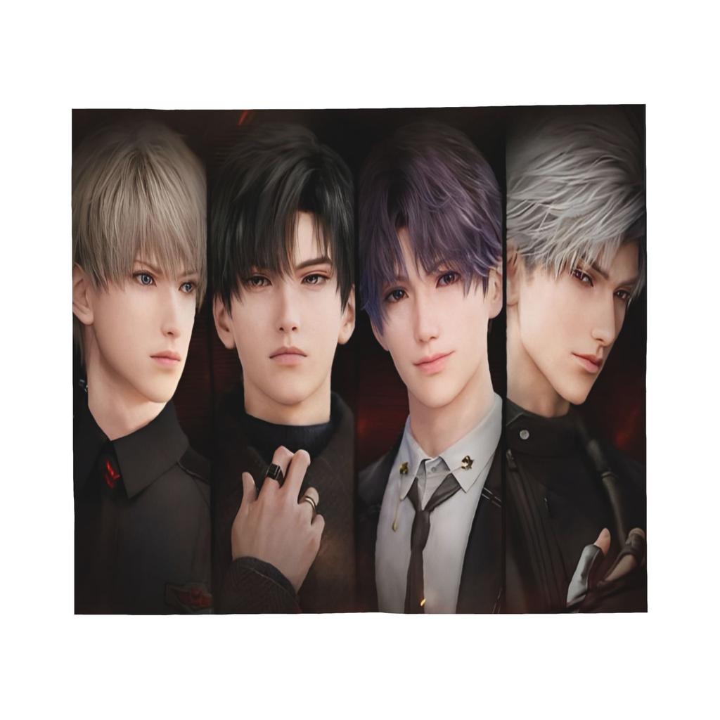 Love and Deepspace Blanket Xavier Zayne Rafayel Sylus Caleb Flannel Vintage Breathable Throw Blankets for Bedspread Decoration