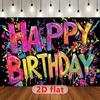 2D Plane, 1 Piece of Vibrant Graffiti Birthday Background Banner for Party Decoration - Graffiti Letters and Background