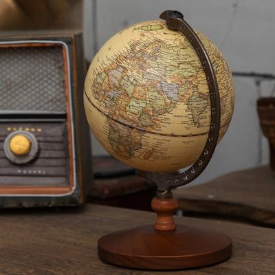 Svět Globe Mapa Země v angličtině Retro Dřevěná Základní Zeměpis Zeměpis Vzdělávání Globus Dekorace stolu