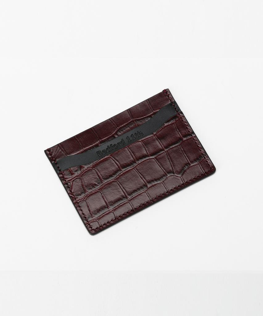 Bedford11Th Wave Pocket Card Case [Cowhide Crocodile Embossed 4 Colors]