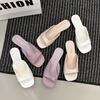 2025Sommer Keilabsatz Niedriger Absatz Damen Hausschuhe Mode Offene Zehen Partykleid Pantoletten Outdoor Slip On Sandalen ·