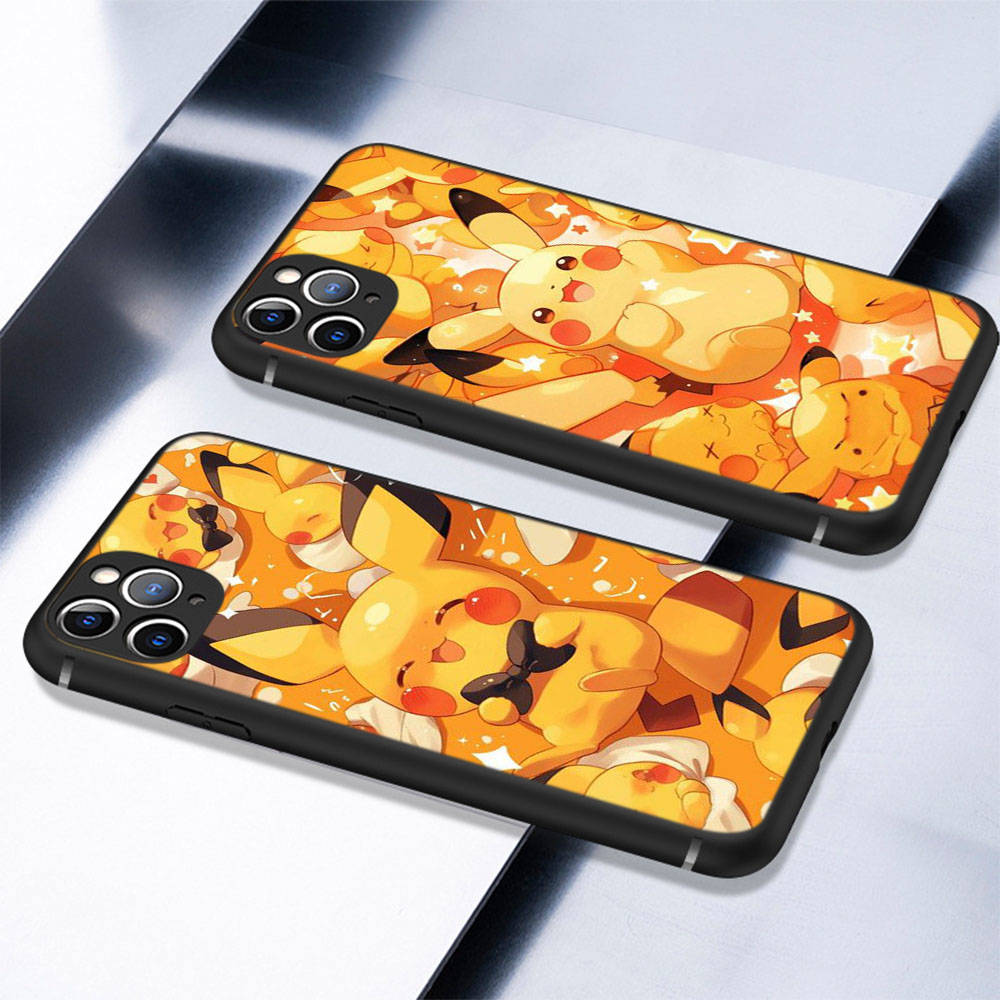 CT53 Cute Pikachu Case for OPPO Reno 8 6 5 4 Pro Find X3 A17 A31 A38 A40 A53 A54 A55 A74 A76 A78 A77 A80 A94 A95 A96 Lite Black Sofe Cover