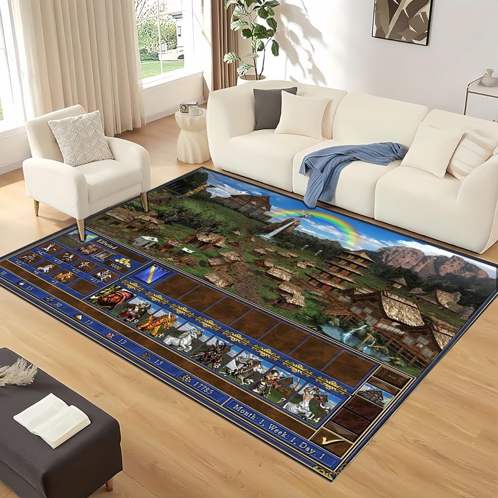 HOMM Game 9 Factions Races Stronghold Dwelling Creatures Heroes of Might and Magic Carpet Rug for Home Bedroom Sofa,Floor Mat