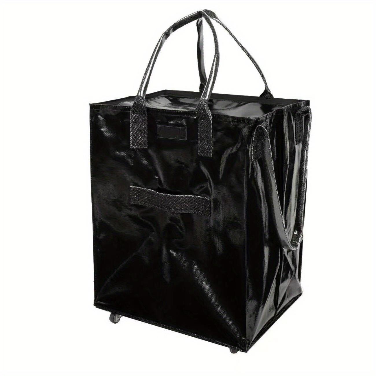 

Portable Foldable Shopping Cart with Wheels Large Capacity for Grocery Camping Over 10L чёрный