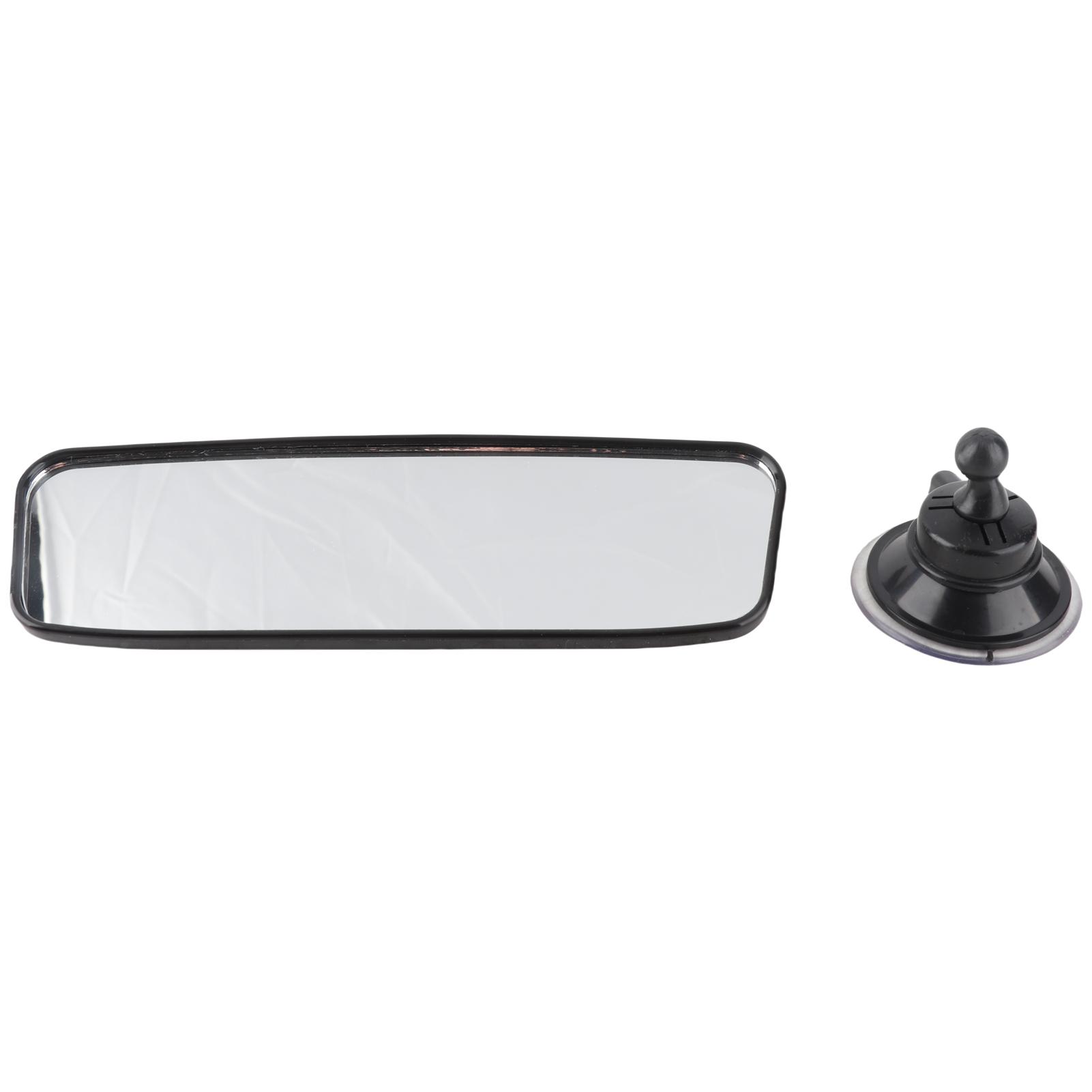 Shoemst Unisex Black Rear View Mirror, Universal Car Truck Mirror Interior Rearview Mirror Suction Cup, 220*65Mm