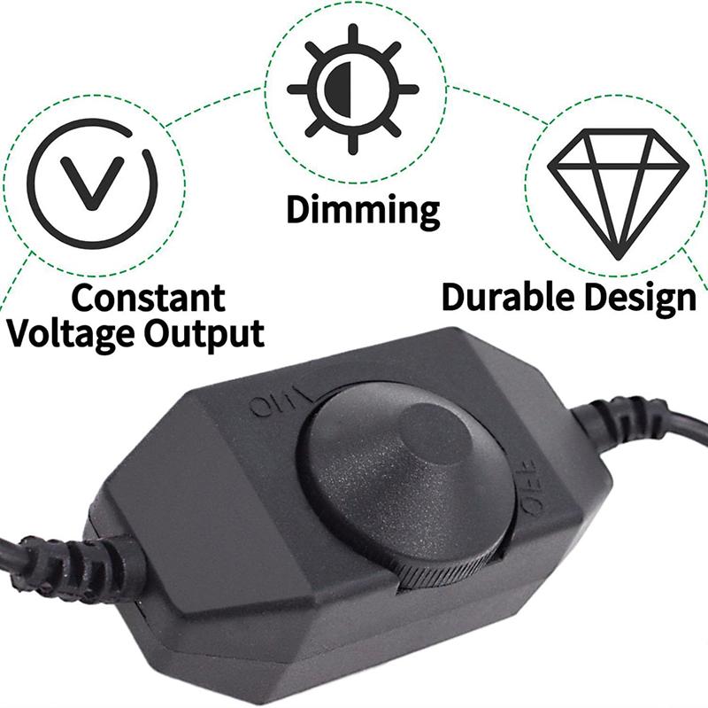 1Pc Usb Dc 5V Stepless Manual Knob Touch Led Dimmer Switch For 5050 2838 Strip Light 1 Channel Brightness Adjustment Controller