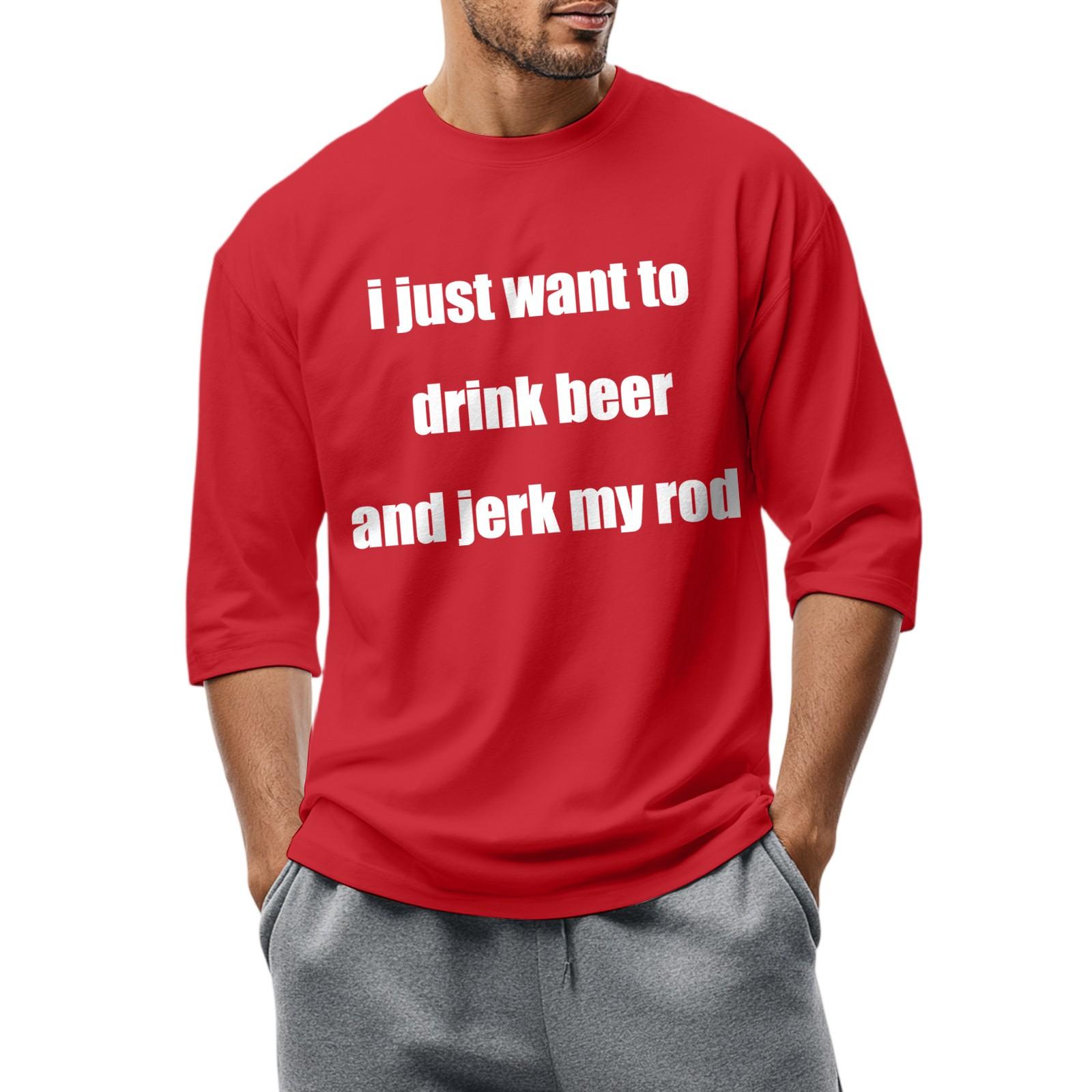 

Men s Fashion Casual Independence Day Print Neck Seven-point Sleeve Top T-shirt XXXL червоний