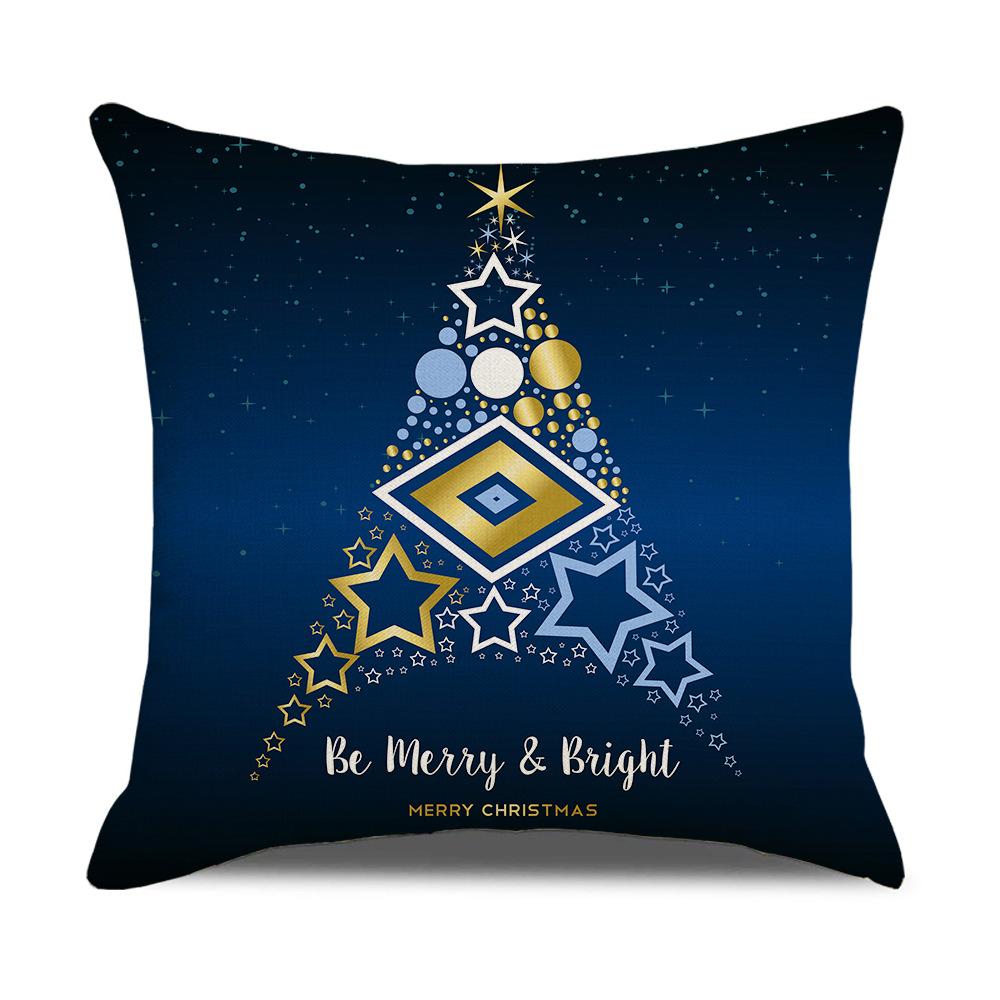 New Home Furnishings Christmas Linen Pillowcase Cartoon Christmas Tree Sofa Cushion Cover Pillow Cover