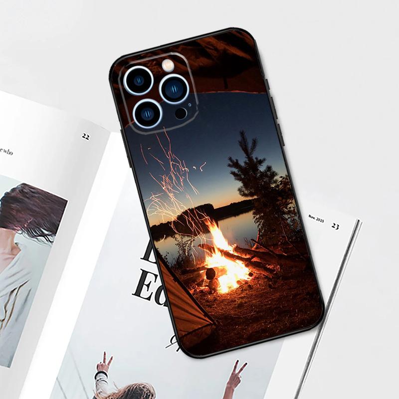 Camping Nature Mountain Case For iPhone 14 13 12 11 15 16 Pro Max Plus XS Max X XR 7 8 Plus 13 12 Mini Phone Cover