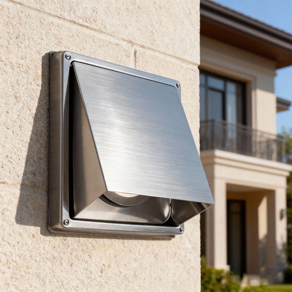 Durable 4" 5" 6" Air Vent Stainless Steel Square Extract Valve Black/Silver Ventilation Outlet Ducting System