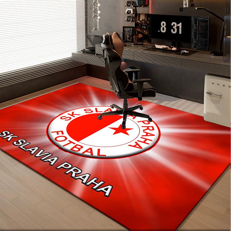 1PC rug Red And White Prague Football Carpet, Chair Rug,Area Rug for Office Bedroom living rooms bedroom, Doormat decor Christmas fan gifts