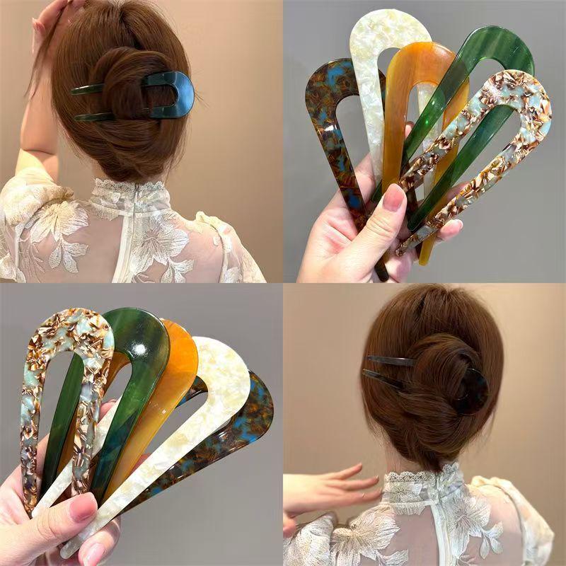 Chinese Style U-Shaped Hairpin for Women - Elegant Bun Styling and Securing Accessory