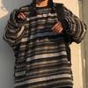 Women Sweater Stripe Vintage Style Slouchy Oversized Fall Sweater for Daily Wear