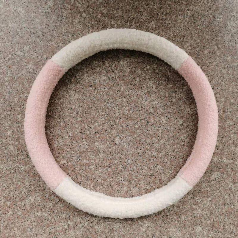 Cute Teddy Plush Universal Steering Wheel Cover - Winter Short Plush Car Decoration