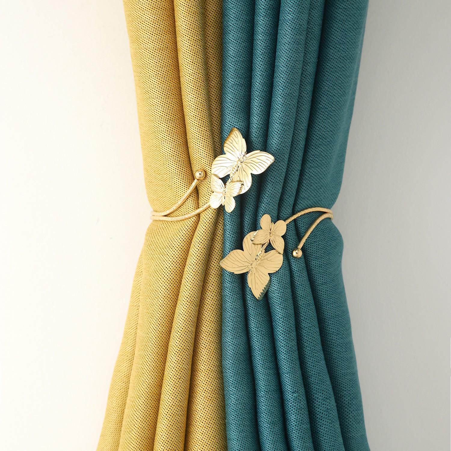 

Елегантні Перебільшені Квіткові Ажурні Підхвати для Штор, Мінімалістичний Металевий Дизайн з Метеликами