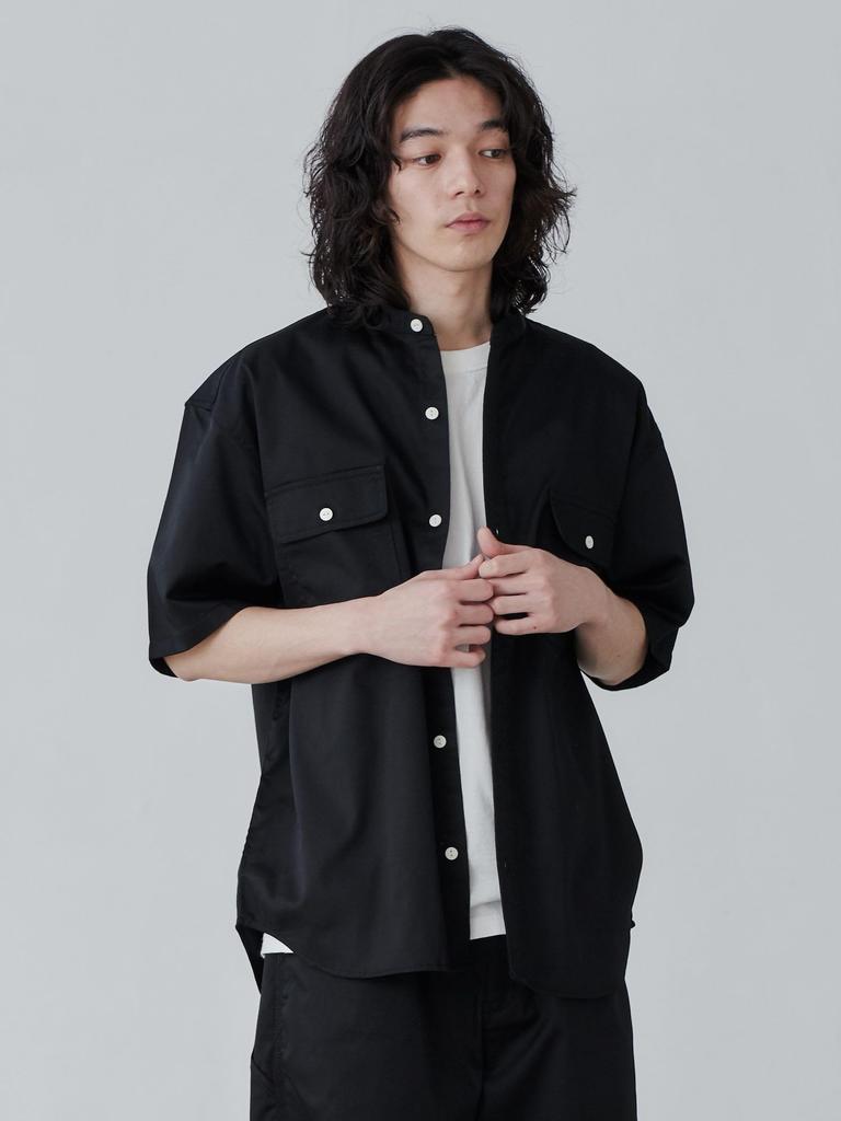 Cohen SMITHS Custom Band Collar Work Shirt, 75156430115 0950 BLACK (09), Size M