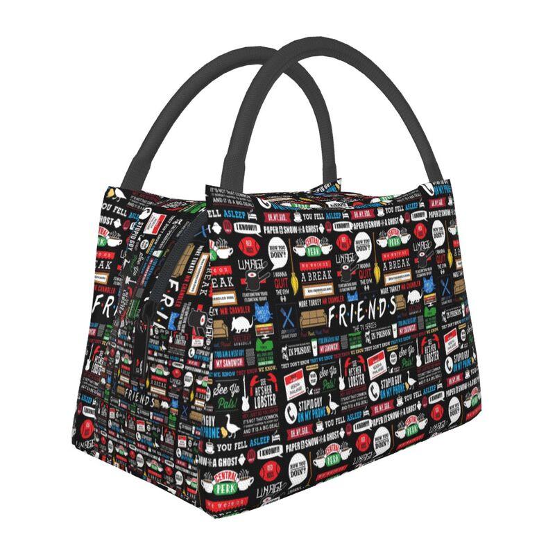 Classic TV Show Central Perk Friends Insulated Lunch Bag Women Reusable Thermal Oxford Bento Tote Bags for Work Travel Picnic