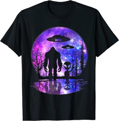Alien Bigfoot Lune Sasquatch OVNI Extraterrestre Hommes Femmes T-shirt Unisexe