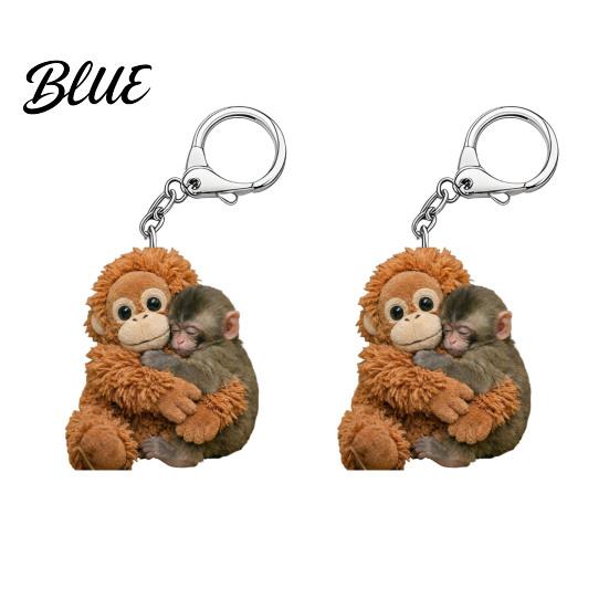 Keychain Accessory 2Pcs Punch Monkey Charm Key Chain Pendant Wear-Resistant Bag Backpack Car Keys Photo Prop Decoration Decorative