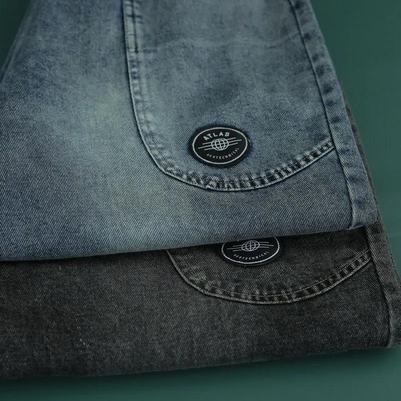 Návrhy záplat Džíny jogger délky ke kotníkům Vintage Korea Vysoký elastický pas Volné džínové kalhoty Dámské Streetwear Harémové Vaquero