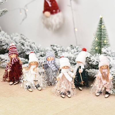 Home Decor Hanging Pendant Christmas Gift Decoration Ski Dolls Ornaments Cute