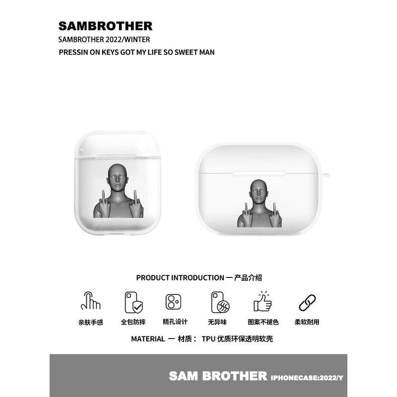 Apple Airpodspro2 Cute Couple Airpods4 Transparent Airpods1/2 Apple Earphone Case Drop-Resistant All-Inclusive Separates Silica Gel Protective Shell