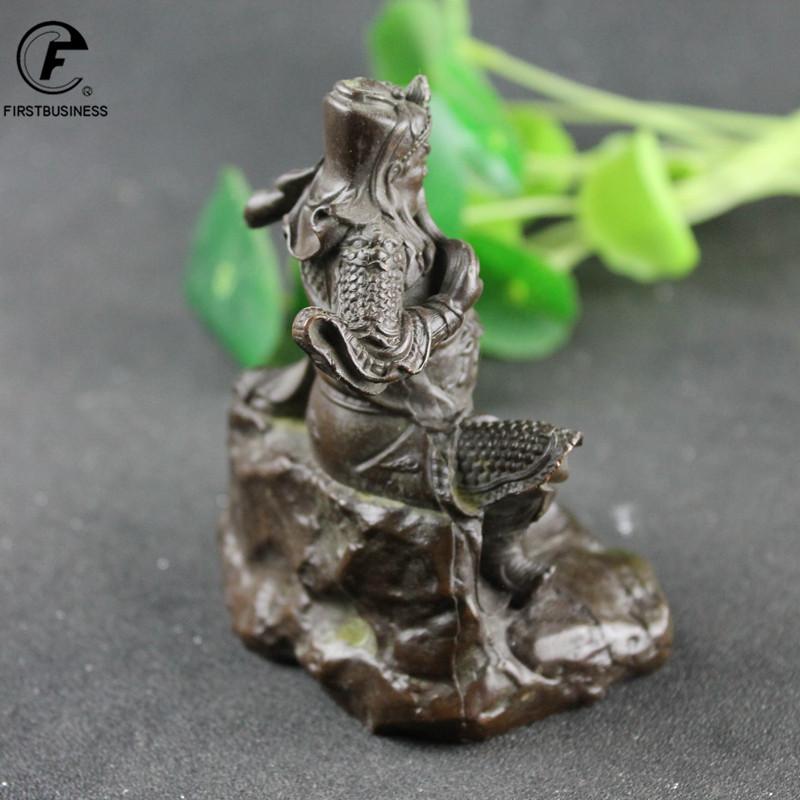 2022 NEW Brass Guan Gong Desk Decoration Bronze God of Wealth Guan Erye Buddha Statue Copper Office Buddhism Mininature Figurine