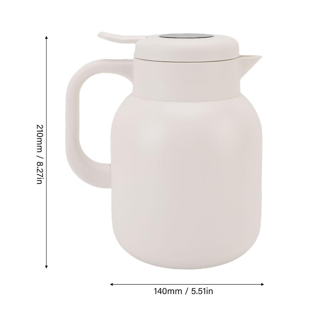 Insulated Teapot Vacuum Insulated Tea Pot Stainless Steel Infuser Temperature Digital Display Leak Proof 1500ml for Beverage