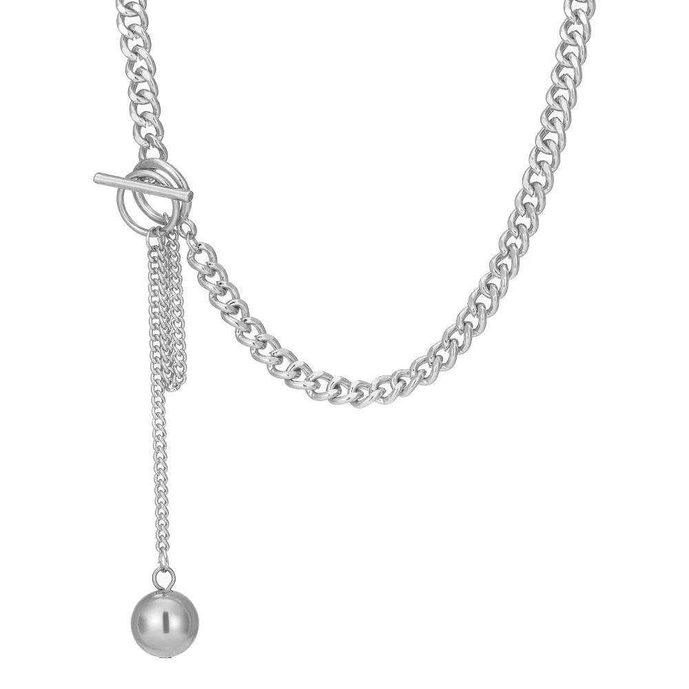 

Design Unique Geometric Alloy Long Chain Necklace In Elegant Gold And Silver