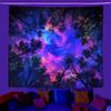 UV Reactive Trippy Girl Galaxy Tapestry 2D Flat Printed Blacklight Peach Skin Wall Hanging Fluorescent Bedroom Dorm Room Decor