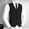 Vest Waistcoat Men's Brand Slim-Fit V Neck Dress Vests Mens Formal Business