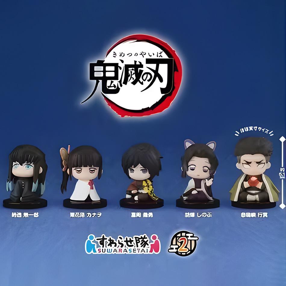 Cute Sitting Pose Gashapon Figures Kamado Anjirou Agatsuma Tomioka Giyuu Shinobu Kocho Uzui Tengen Collectible Toy