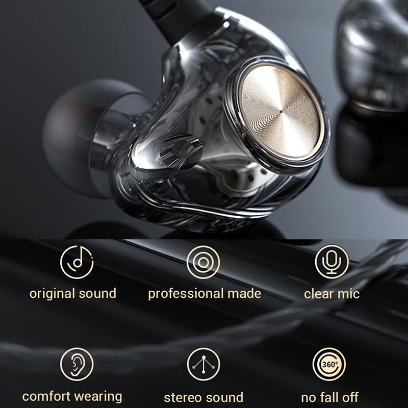 

JIANGSHENG K1 3.5mm Wired Headset HIFI Half-In-Ear Earphone Sports Headphone for Smartphone Black
