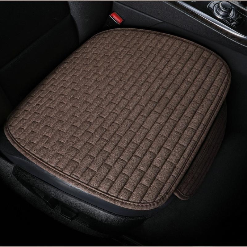 Universal Flax Linen Auto Seat Case Front Rear Non Slide All Season Automotive Protector Mat Pad Keep Warm Universal Fit Truck Suv Van