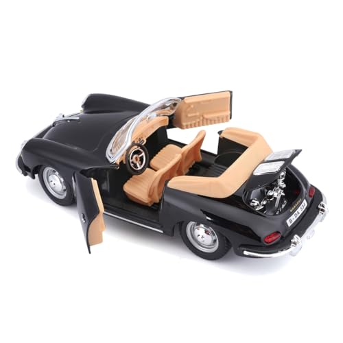 Bburago 1/24 Scale Porsche 356B Cabriolet 1961 Black / Diecast Model Car, Finished Product, 18-22078 [Parallel Import]