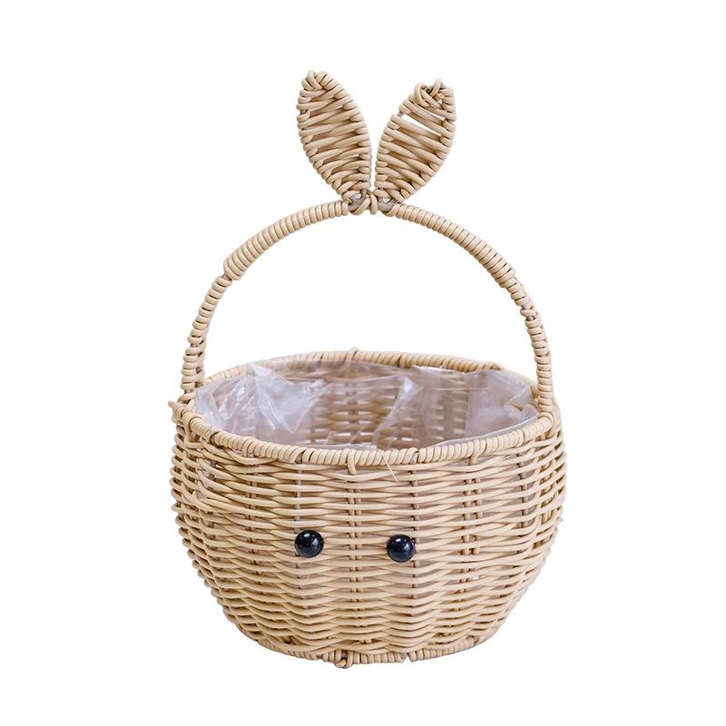 Handcrafted Rattan-Style Basket: Multi-Purpose for Storage, Fruit, Flowers, Souvenirs, or Outdoor Use