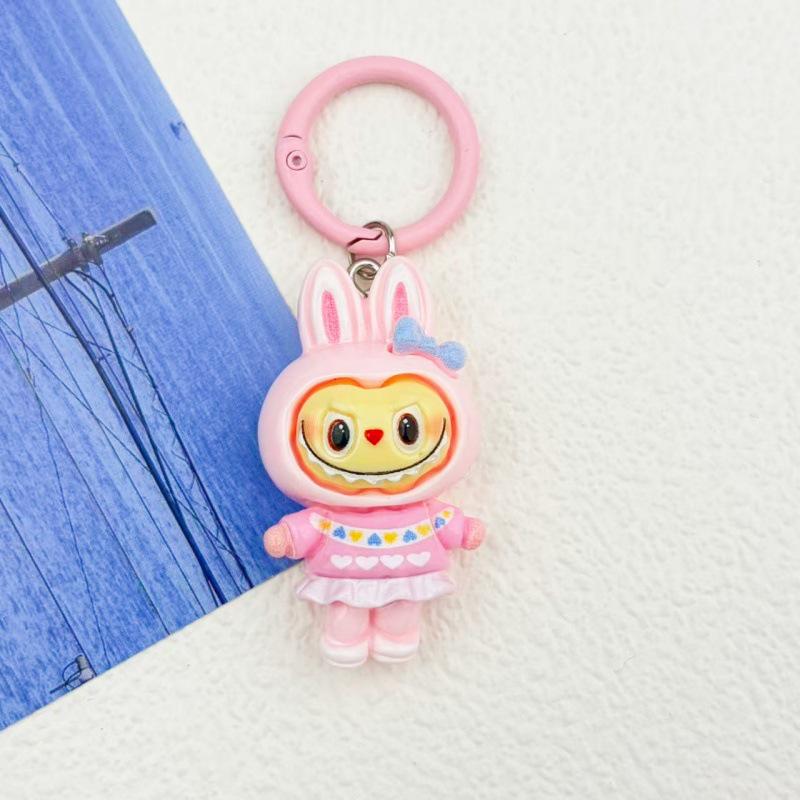 Cartoon DIY Harzpuppe Schlüsselanhänger Anhänger für Rucksack Dekoration