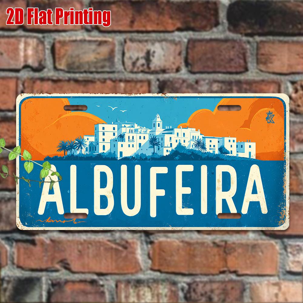 D Flat Printing Pc Vintage Metal Sign Only for Decoration Outdoor Wall Art (cm Xcm) ALBUFEIRA Aluminum Sign 20X30CM