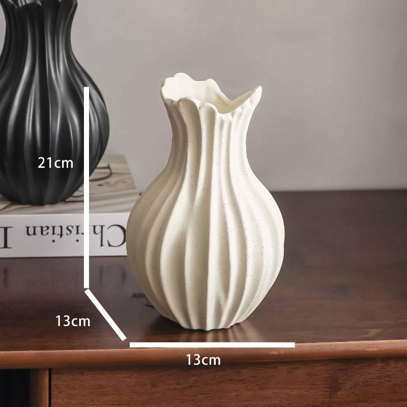 Rotating Watering Ceramic Vase - Premium Aesthetic Decor with Dry Flower Holder for Living Room Entryway , Hotel Decoration