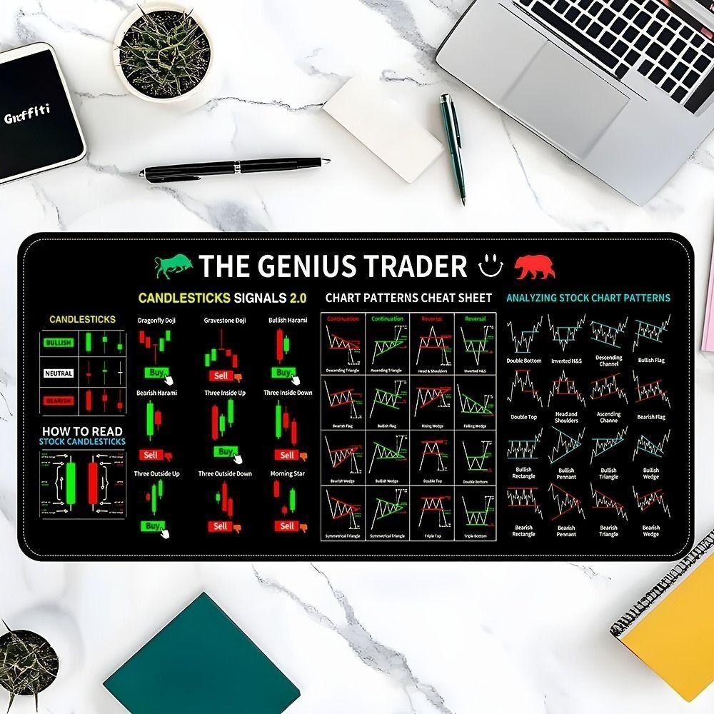 Aktienmarkt Chartmuster Trader Schreibtischunterlage Glatte Tastaturmatte Shortcut Mauspad PC-Zubehör