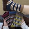 Socks Retro Hong Kong Style Striped Pure Cotton Medium Tube Socks Tide Season Boneless Crimping Color Matching Pile Socks Women