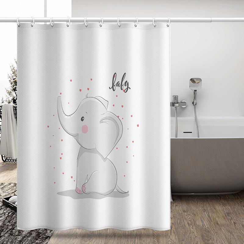 Bathroom Thickened Waterproof Curtain Mildew Proof Shower Curtain Shower Partition Curtain Shower Curtain Bathroom Curtain Free Perforation