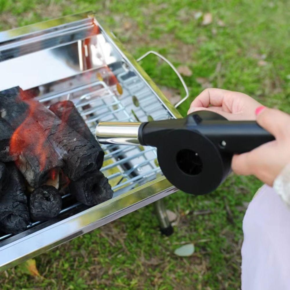 Soffiatore d'aria nero a manovella Soffietti resistenti per fuoco griglia BBQ Strumenti Ventilatore Barbecue Picnic