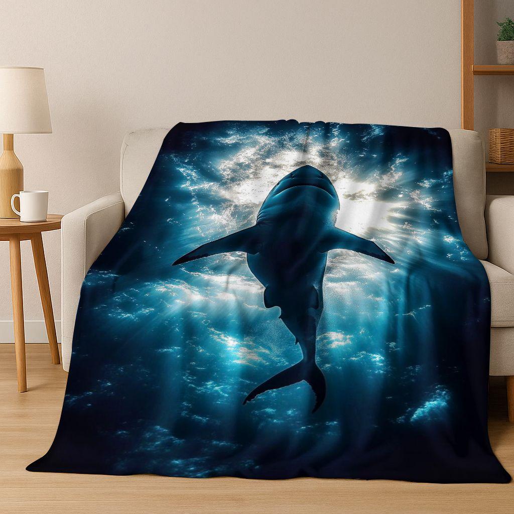 2026 New Underwater World Sea Dolphin Turtle Coral Art Flannel Blanket,Cozy Soft Throw Blanket for Home Bedroom Bed Sofa Kids